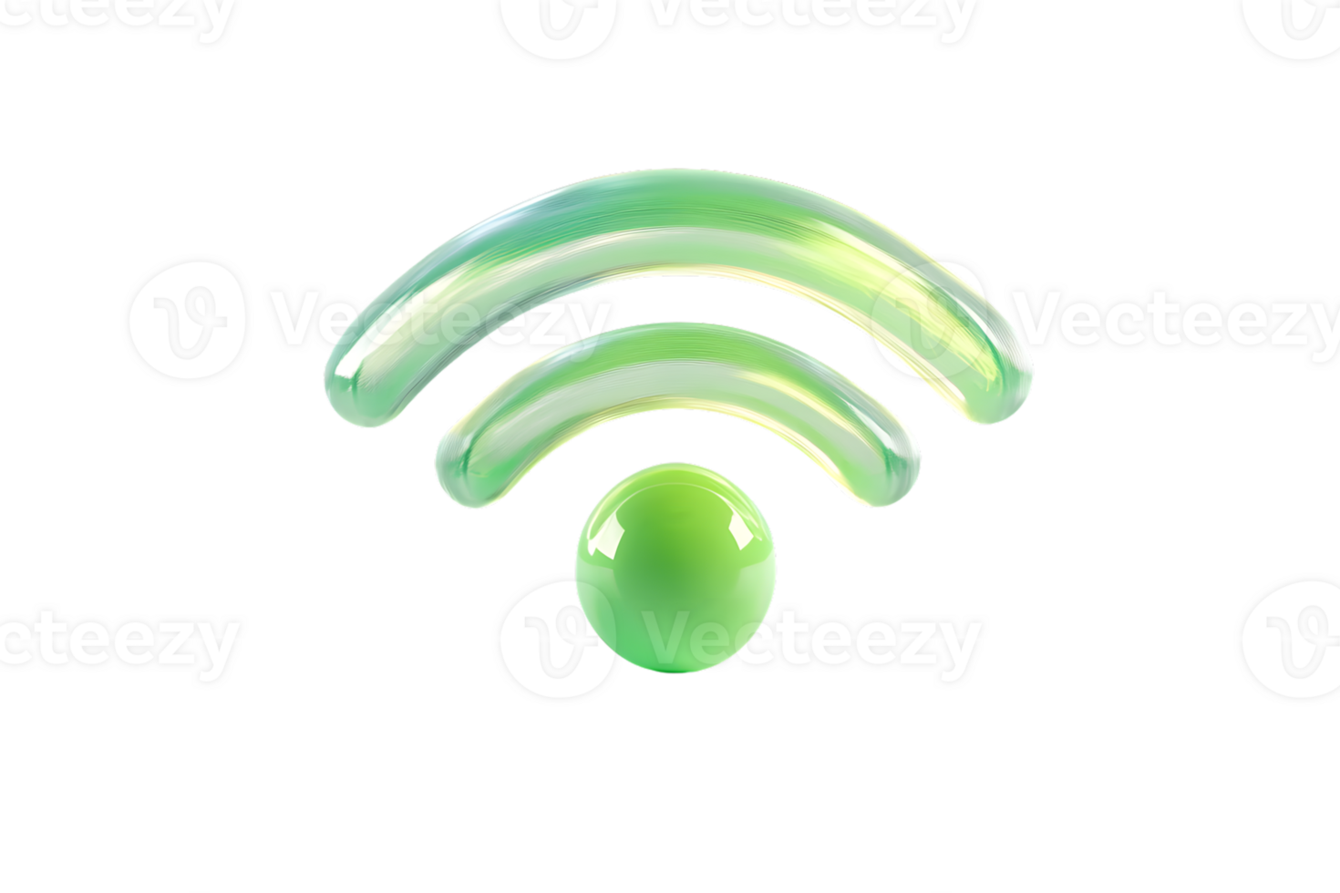 Green WiFi Signal Icon with Shiny Sphere Digital Connectivity Symbol for Technology and Intern png