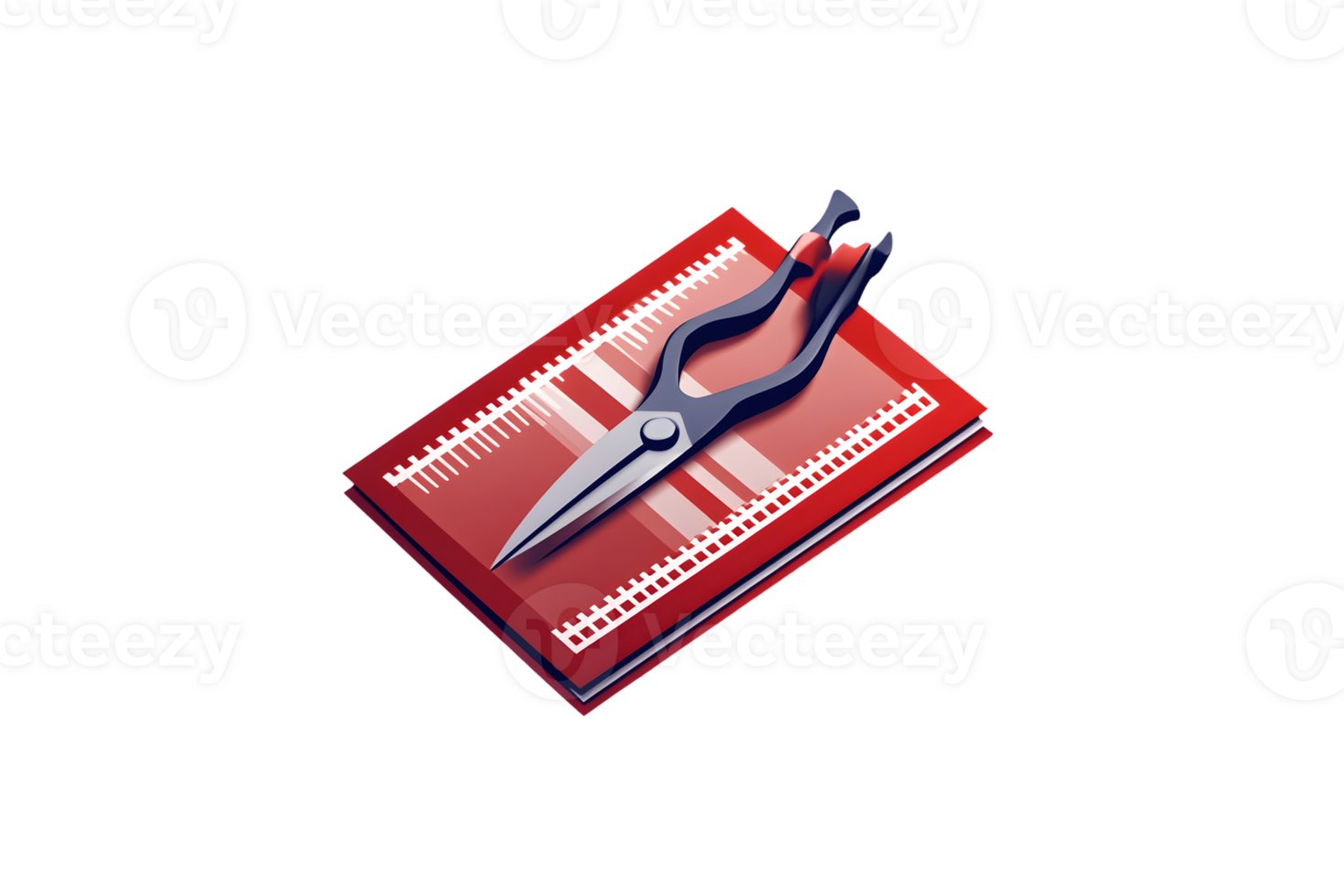 Scissors Resting on a Red Notebook with Filmstrip Design for Creative and Editing Projects png