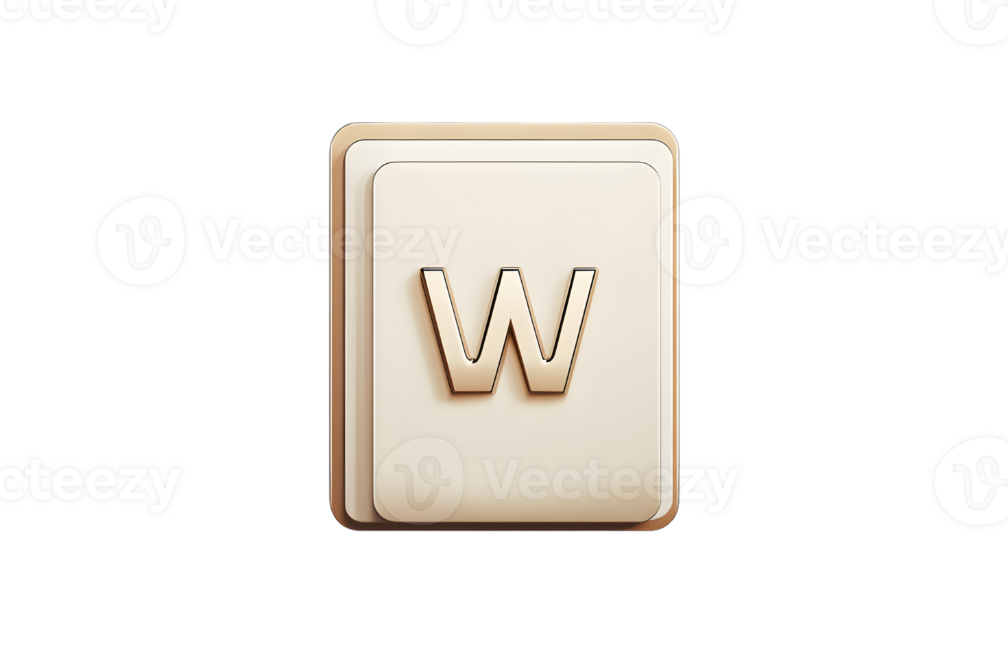 Golden Letter W on a Square Background Elegant and Modern Design for Logos Branding and Deco png