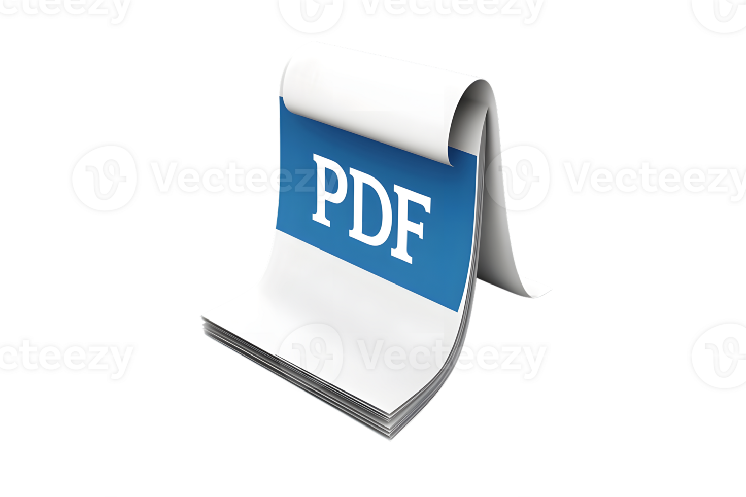 A PDF document icon with a stack of papers symbolizing digital files and data storage for busi png