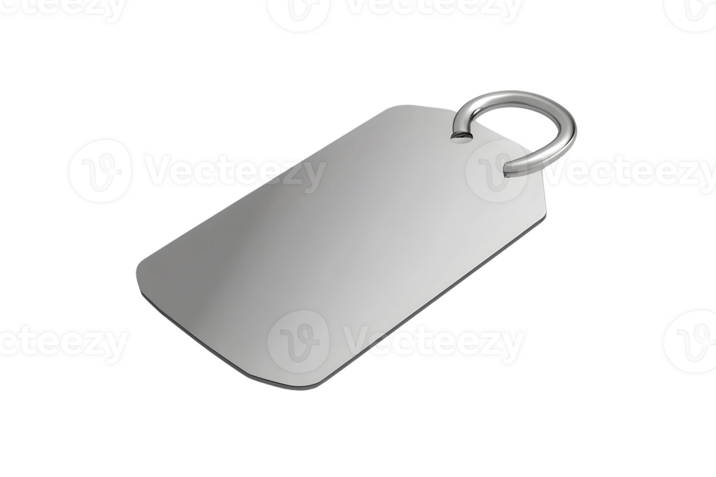 Blank Metal Tag with Ring Sleek Shiny Surface for Customization and Labeling Needs png