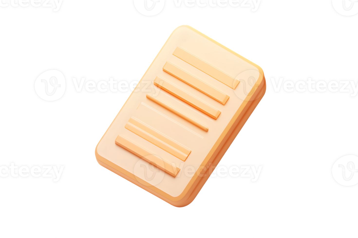 3D Rendered Document Icon with Text Lines Minimalist Design for Digital Interfaces and Applica png