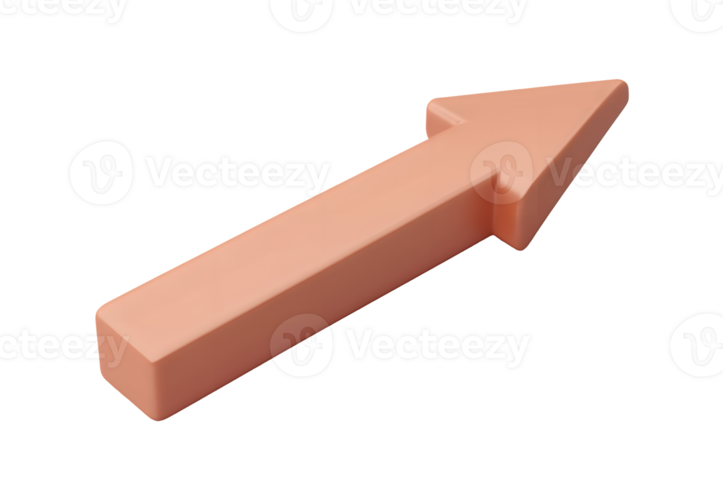 3D Rendered Upward Arrow Icon in Soft Peach Color Ideal for Business Growth Progress and Dir png