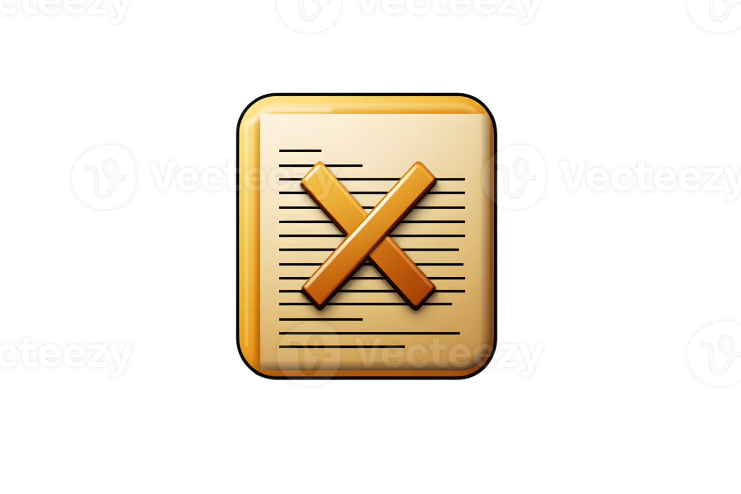 Cancelled Document Icon with Cross Mark Digital Rejection Symbol for Forms Papers and Notifi png
