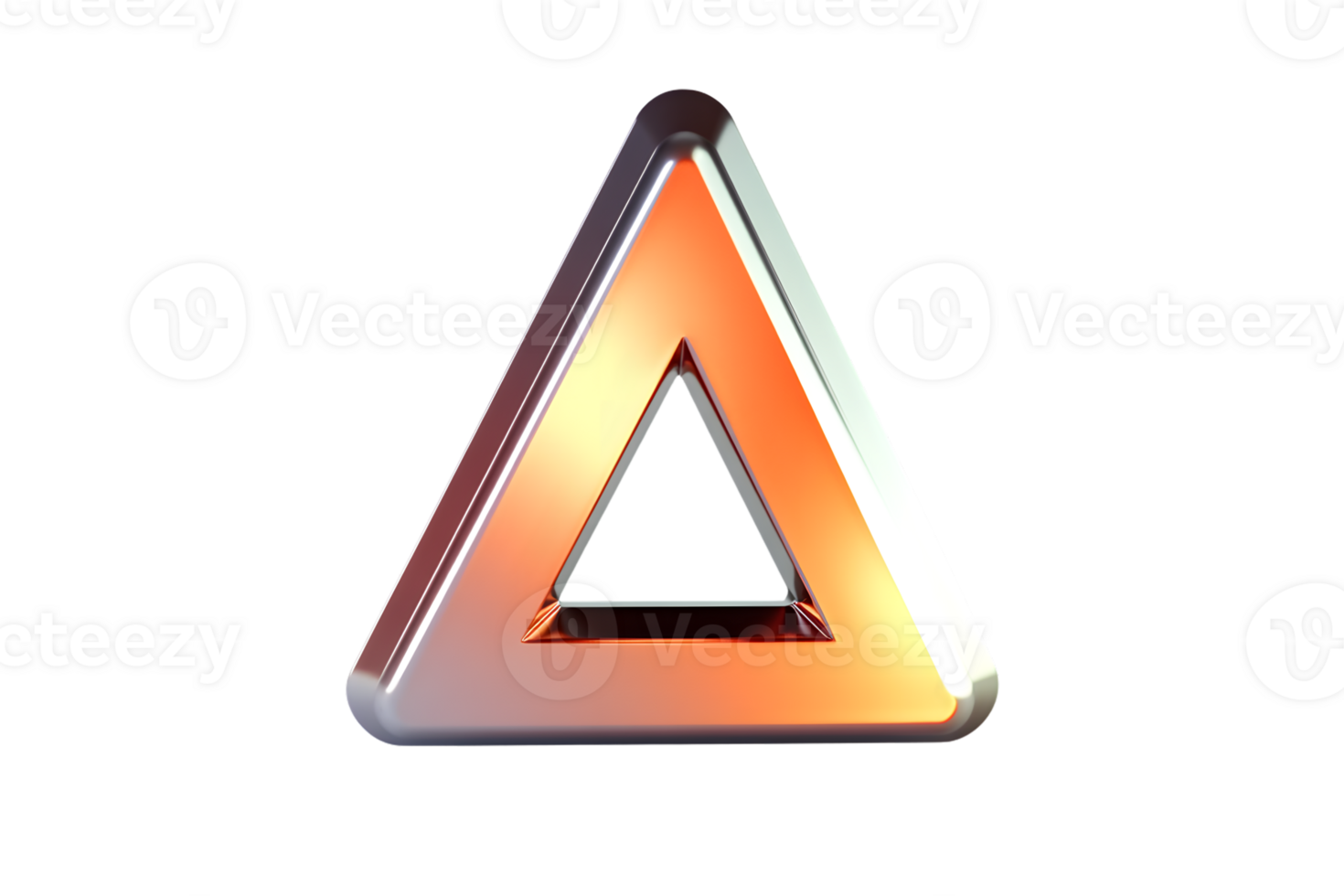 Geometric Triangle Design with Illuminated Edges and Gradient Fill Ideal for Technology Warni png