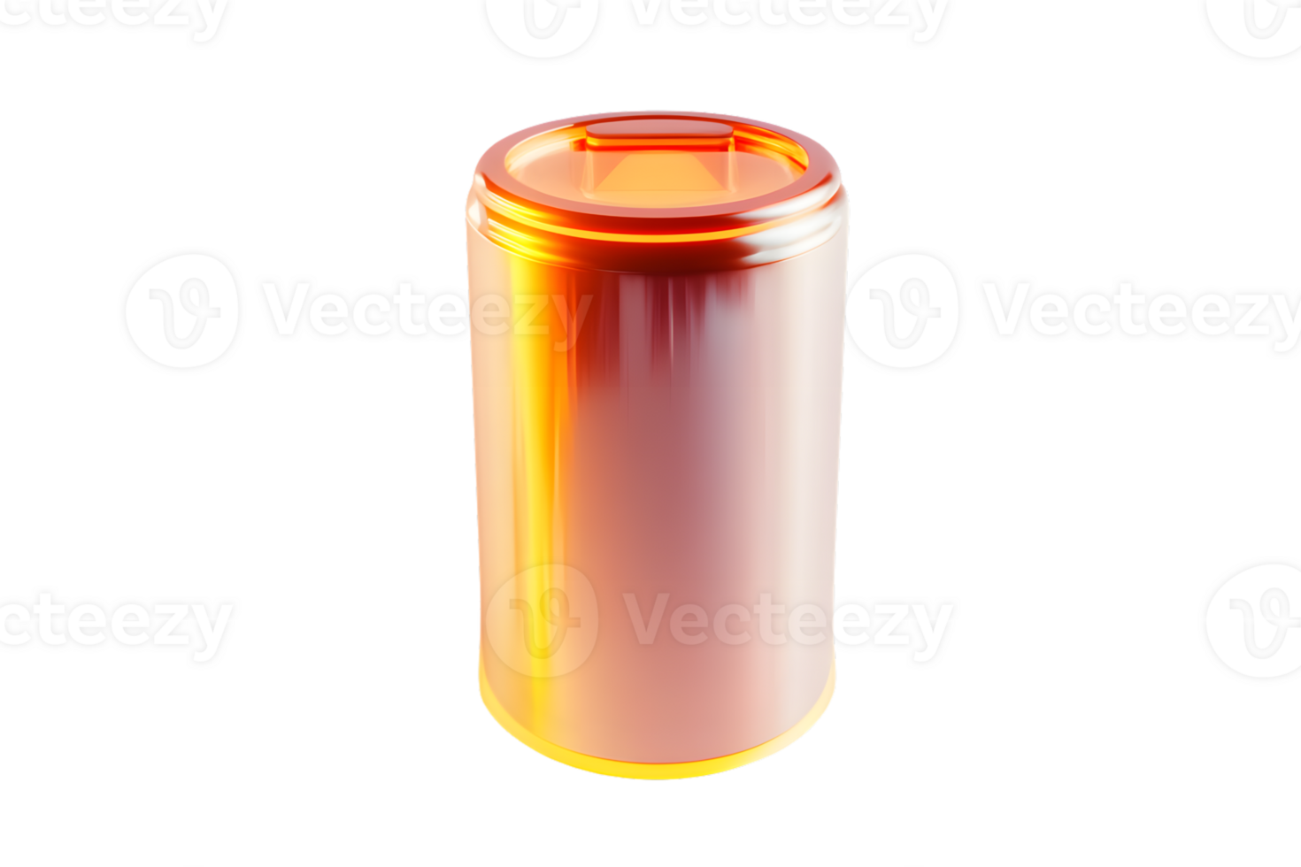 Shiny Metallic Cylinder with Orange Glow Ideal for Industrial Technology and Futuristic Desi png