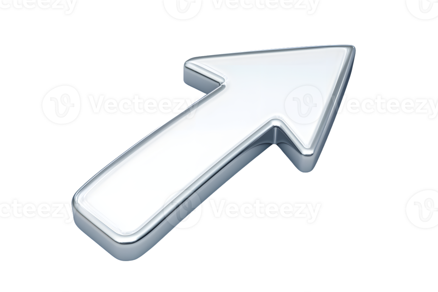 3D Arrow Icon Pointing Upwards Modern Glossy Design for Navigation and Directional Use png