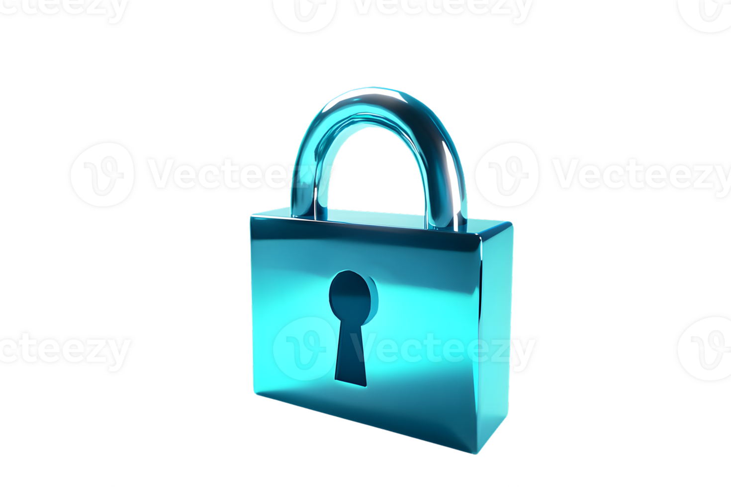 Secure Protection A Shiny Blue Lock Symbolizing Safety and Security png