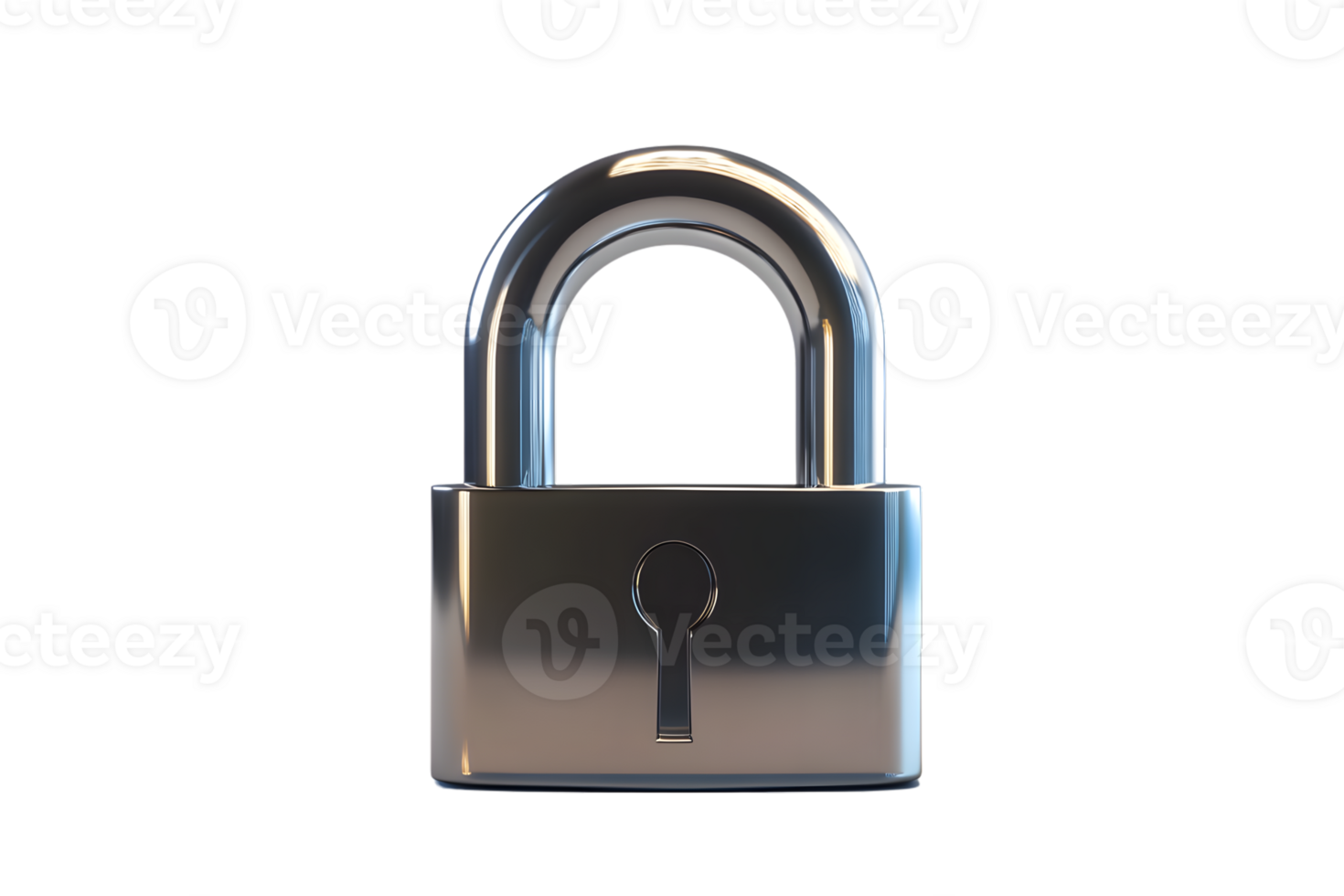 Secure Metal Padlock with Shiny Finish Ideal for Safety Security Concepts and Design Elements png