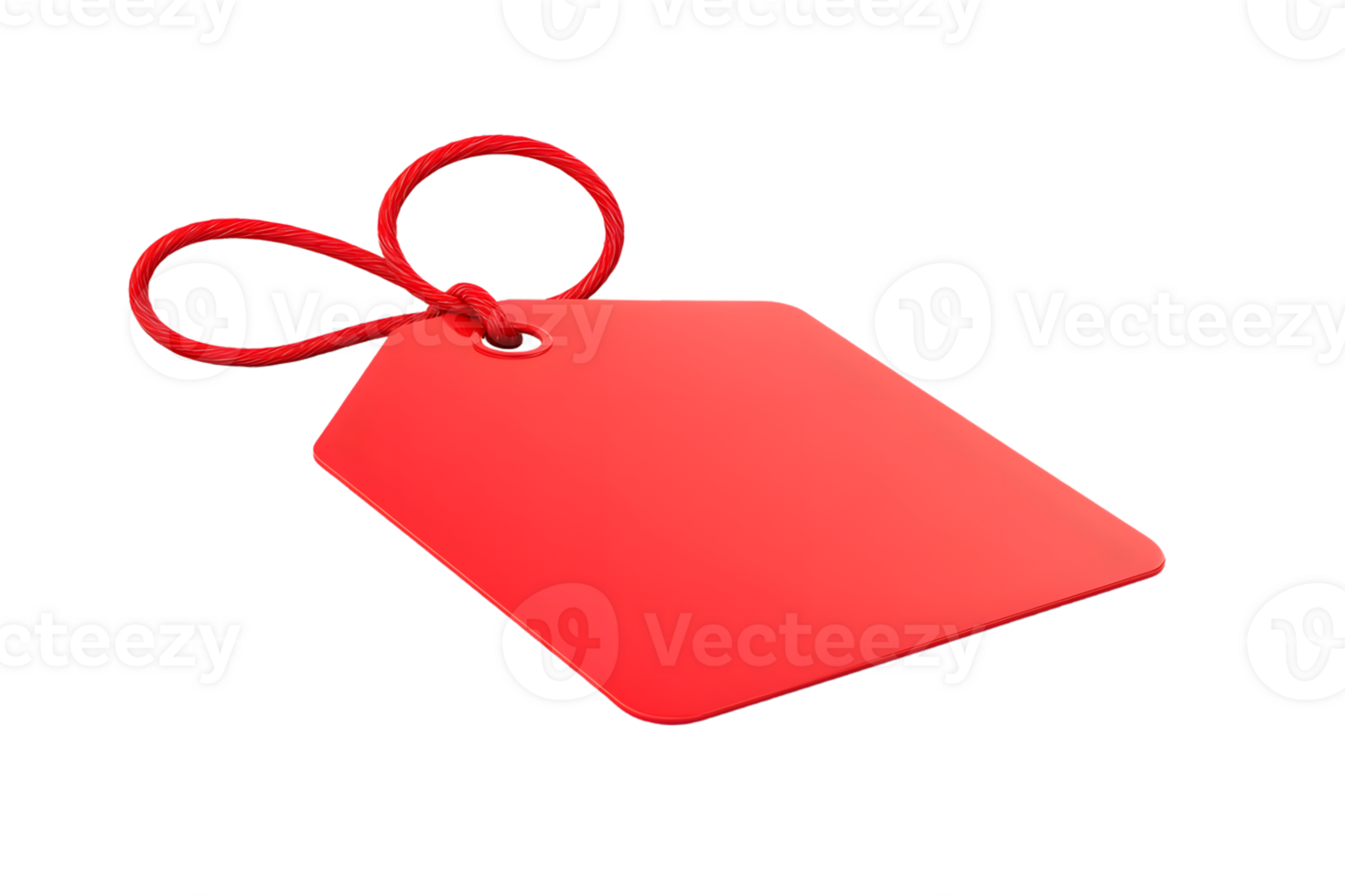 Red Tag with String Blank Label for Pricing Identification and Customization png