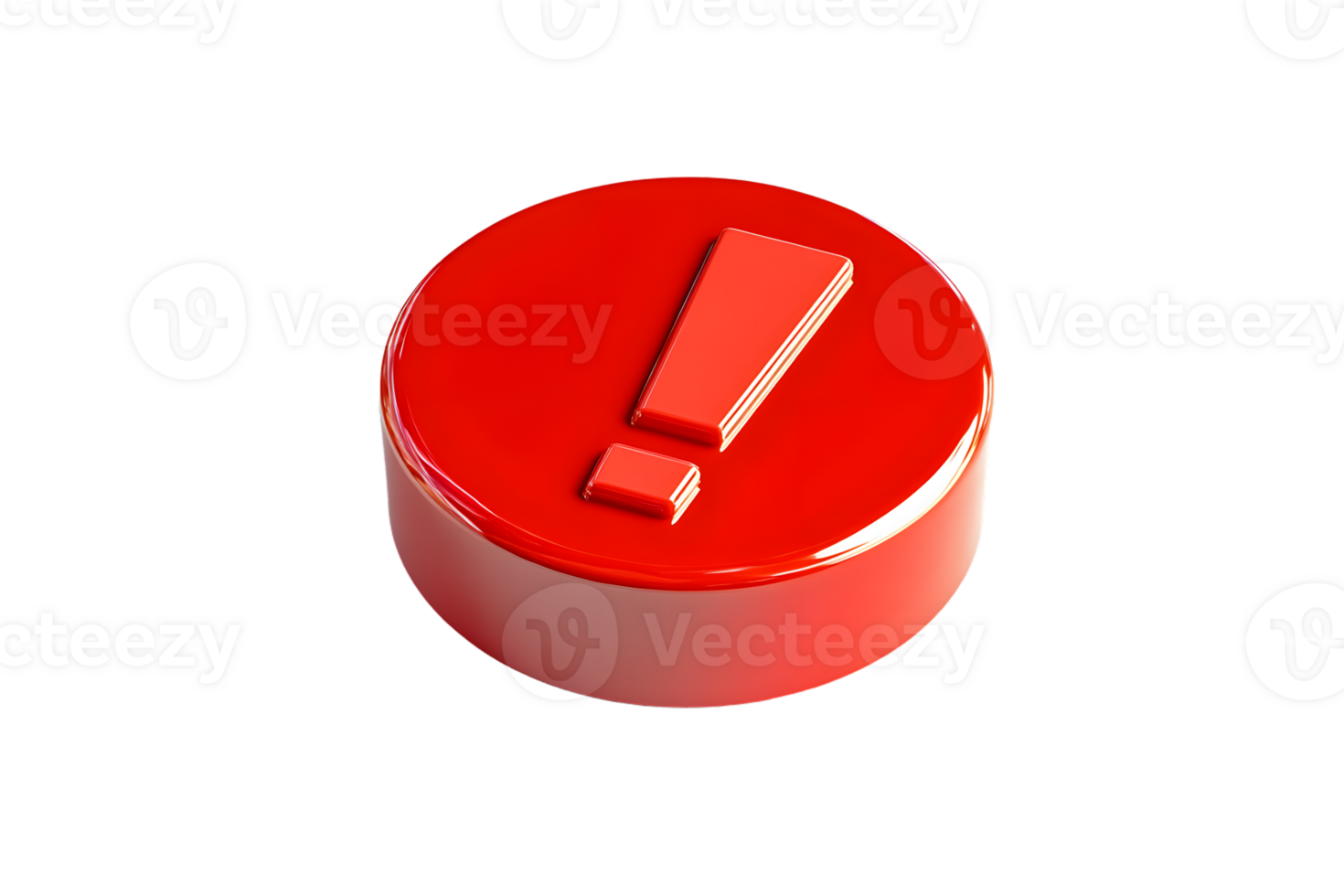 Red Exclamation Mark Button Warning Alert and Attention Symbol for Safety and Notification D png
