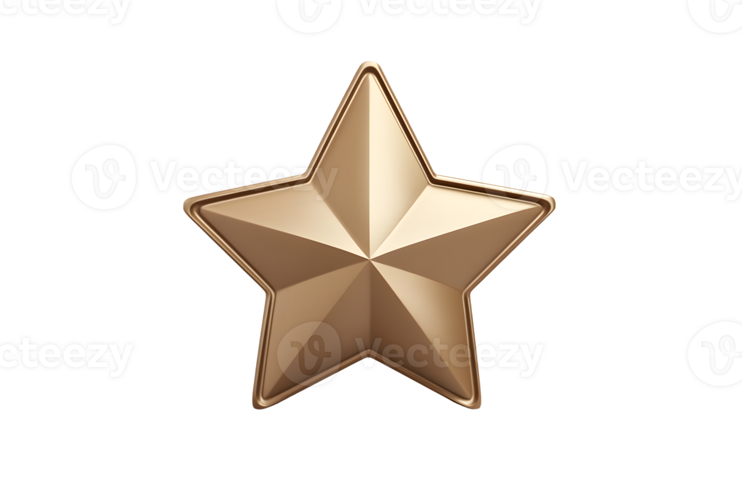 Golden Star Icon with Shiny Surface 3D Rendered Design for Awards Recognition and Decorative png