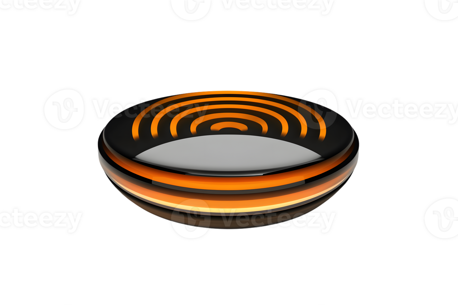 Abstract Orange and Black Concentric Circles on a Dark Background Modern Design Element for Te png