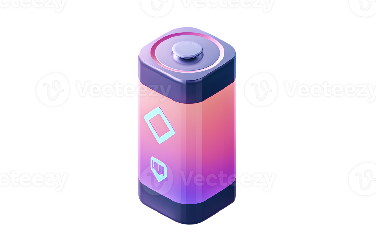 A vibrant gradientcolored battery icon with modern design elements for digital and technology png