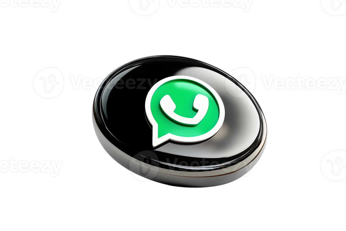 A glossy button featuring a green speech bubble with a phone icon ideal for communication and png