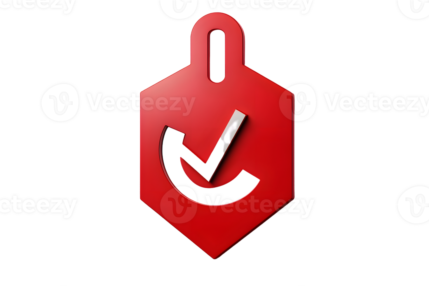 Red Tag with Checkmark Icon Modern Design for Approval Success and Verification Symbols png