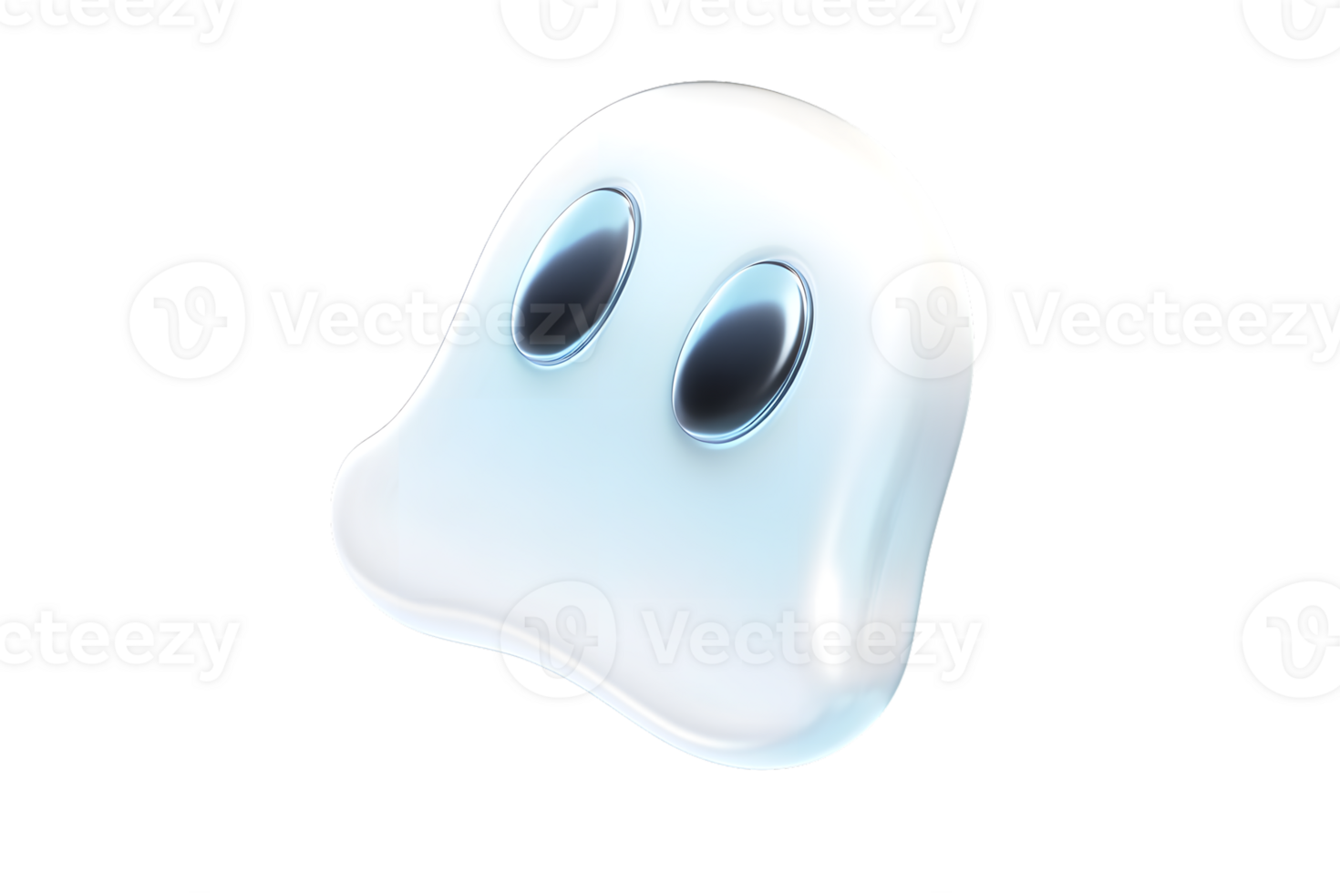 Glowing Ghost Icon with Smooth Edges and Shiny Eyes for Halloween Festive Designs and Spooky png