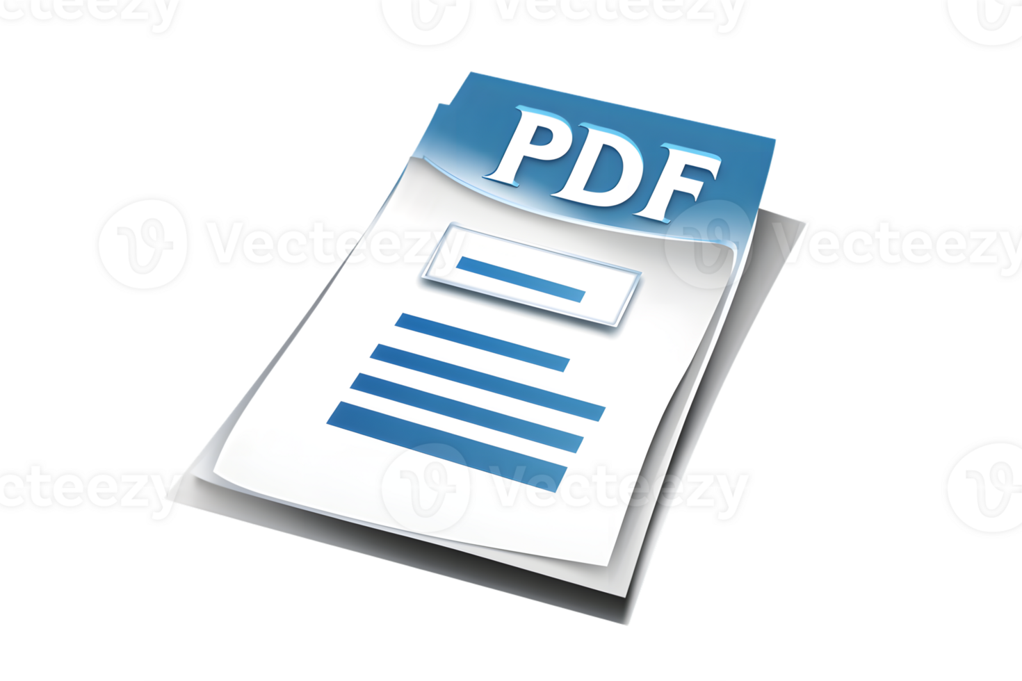 PDF Document Icon with Blue Header and Text Lines Digital File Format Symbol Professional Des png