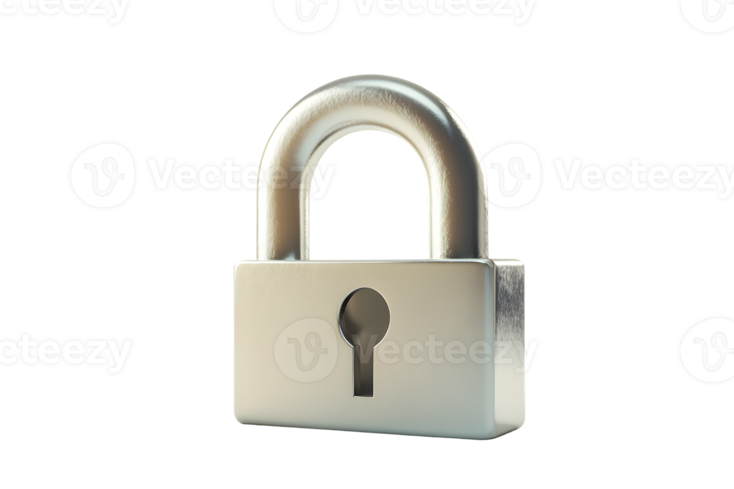 Secure Metallic Padlock with Keyhole Safety Protection and Security Concept png