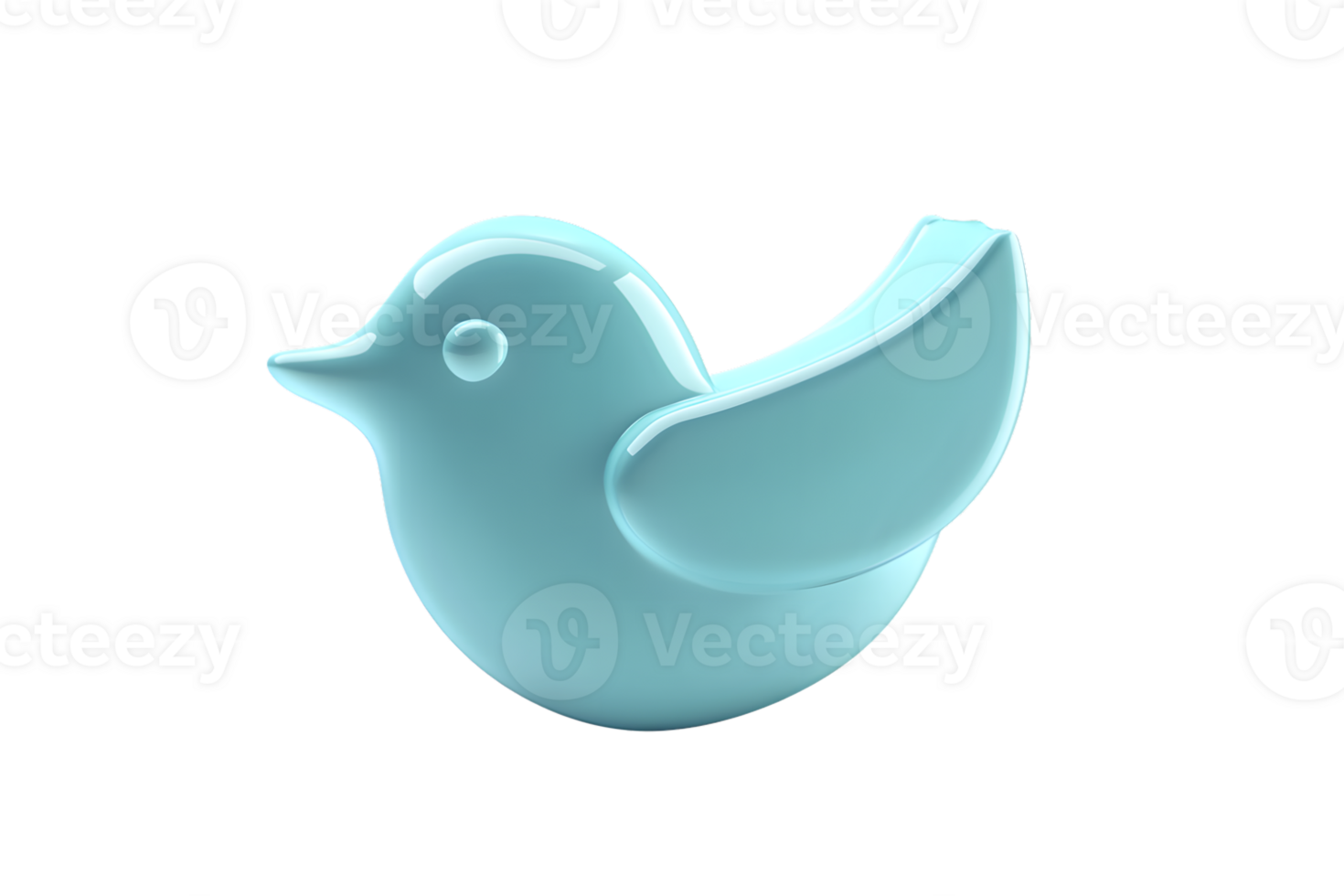 Stylized Blue Bird Icon with Modern Design Ideal for Social Media Communication and Technolo png