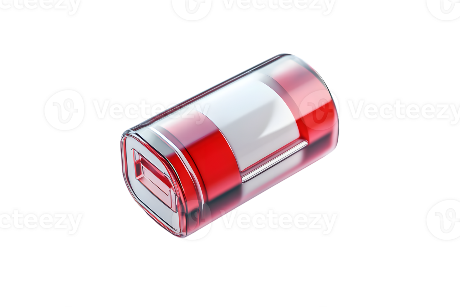 A sleek modern cylindrical object with a glossy red and white finish ideal for technology and png