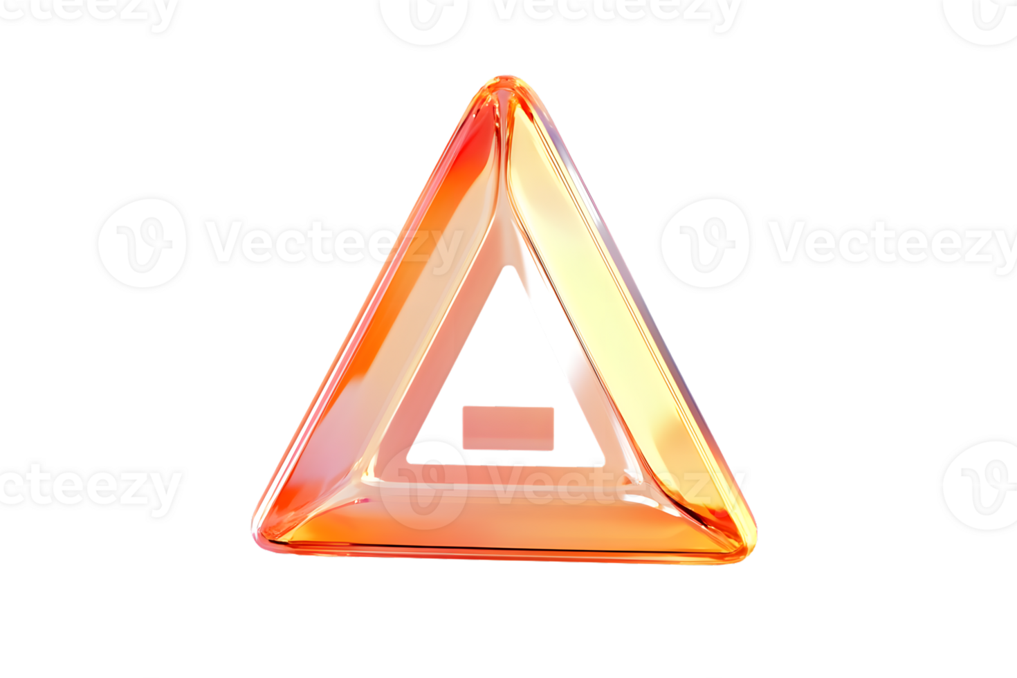 Warning Triangle with Reflective Surface and Illuminated Edges for Safety and Alertness png