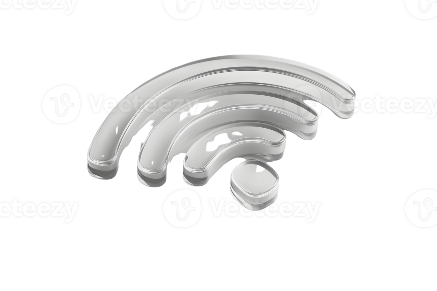 Abstract WiFi Signal Icon in 3D Design png