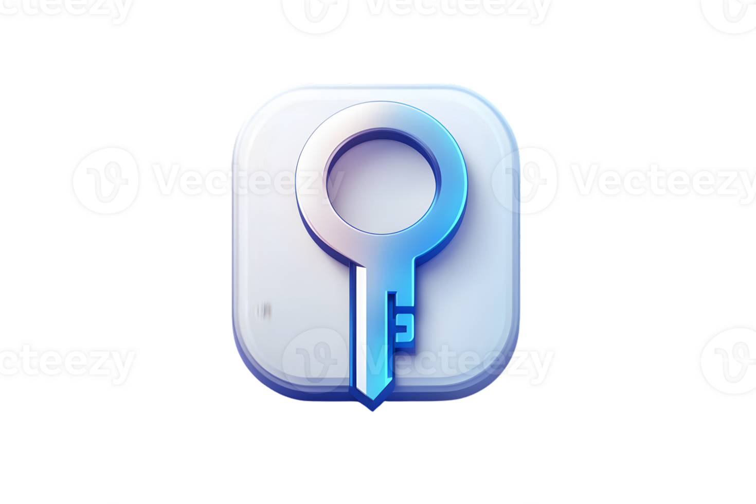 Secure Key Icon with Gradient Blue and White Design for Digital Security Concepts png