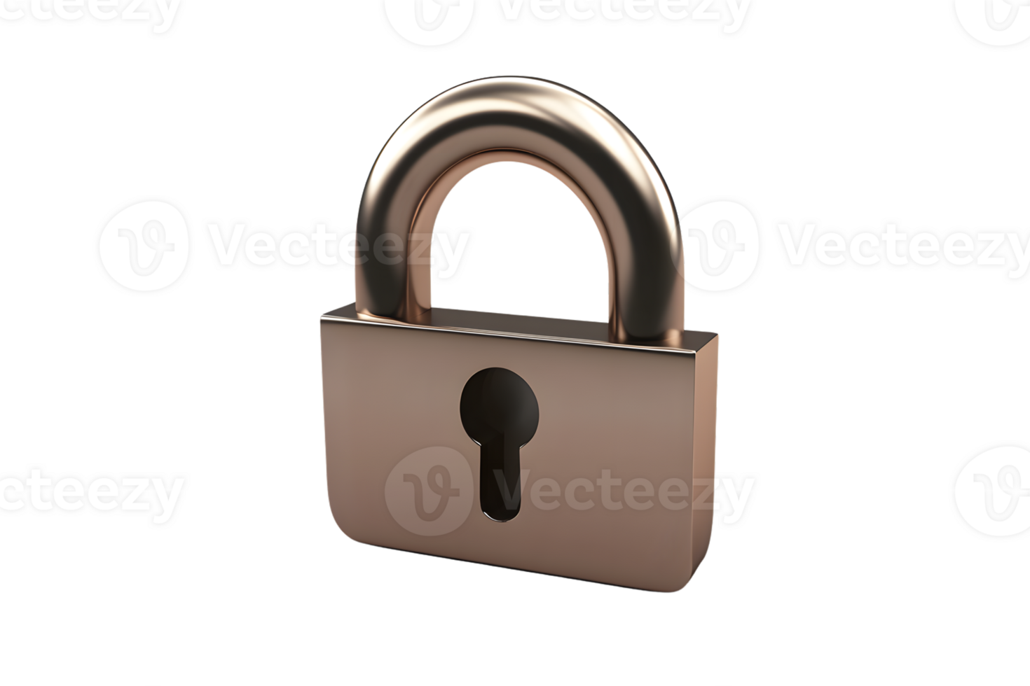 Secure Metallic Padlock with Keyhole Safety Protection and Security Symbol png