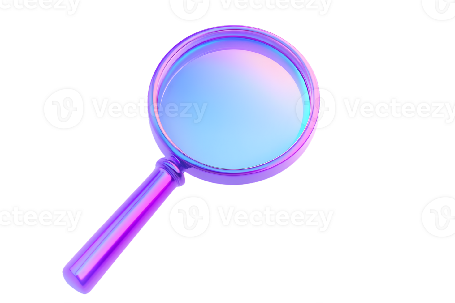 A vibrant magnifying glass with a gradient handle ideal for search and investigation themes png