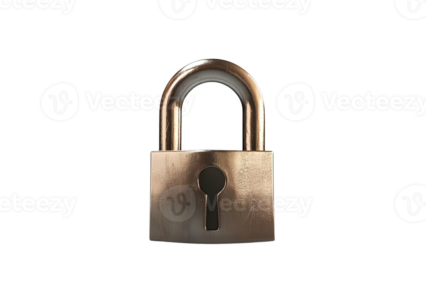 Secure Metallic Padlock Isolated on Black Background Safety Security Protection Symbol png