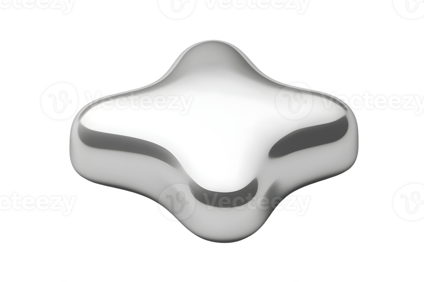 Abstract 3D Shape with Smooth Curves and Shadows on Black Background png