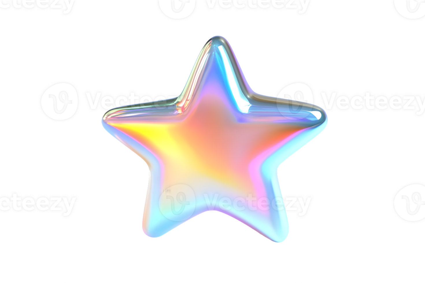 A vibrant iridescent starshaped balloon with a glossy finish perfect for celebrations and fe png