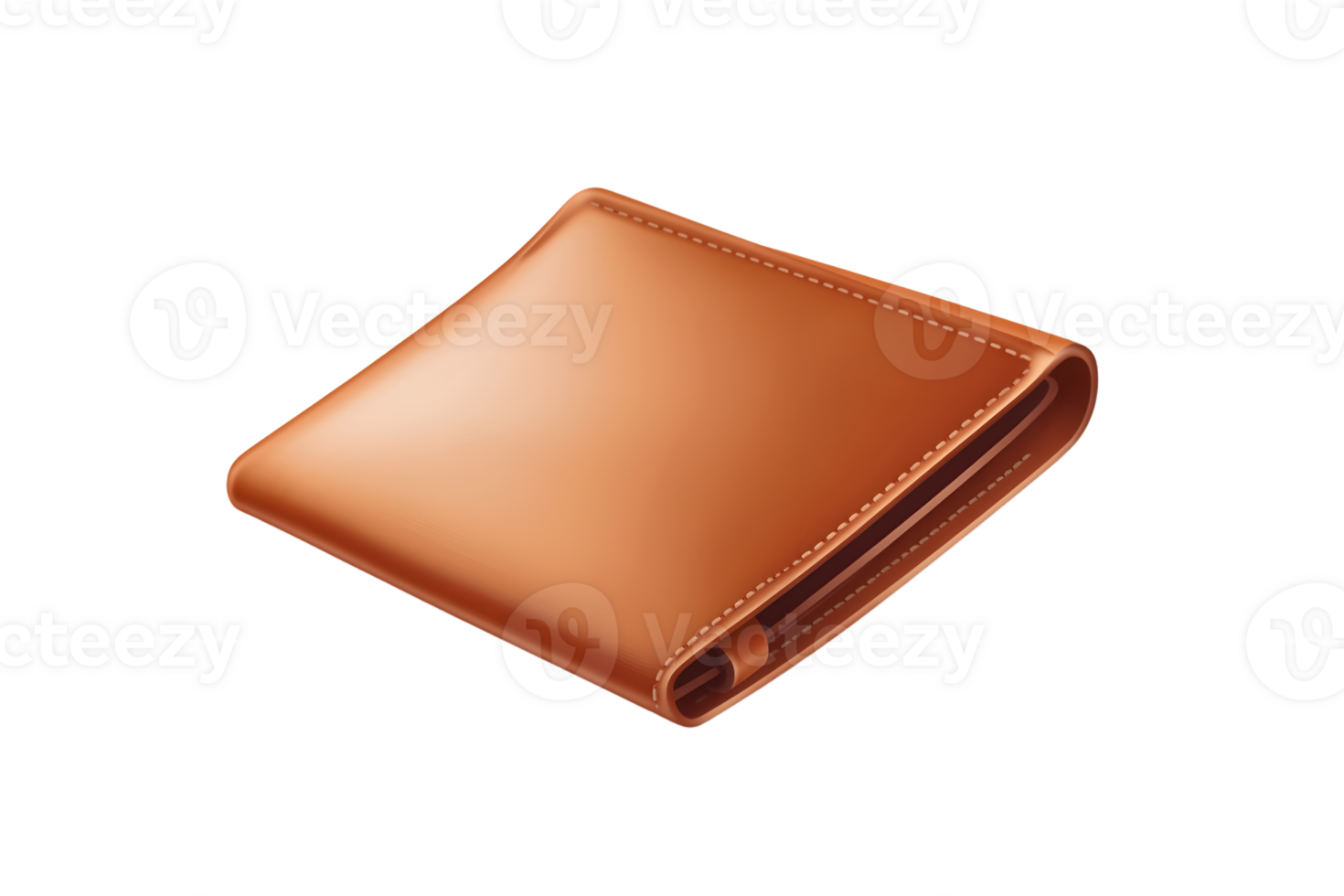Brown Leather Wallet with Stitched Edges A Classic Accessory for Everyday Use and Stylish Desi png