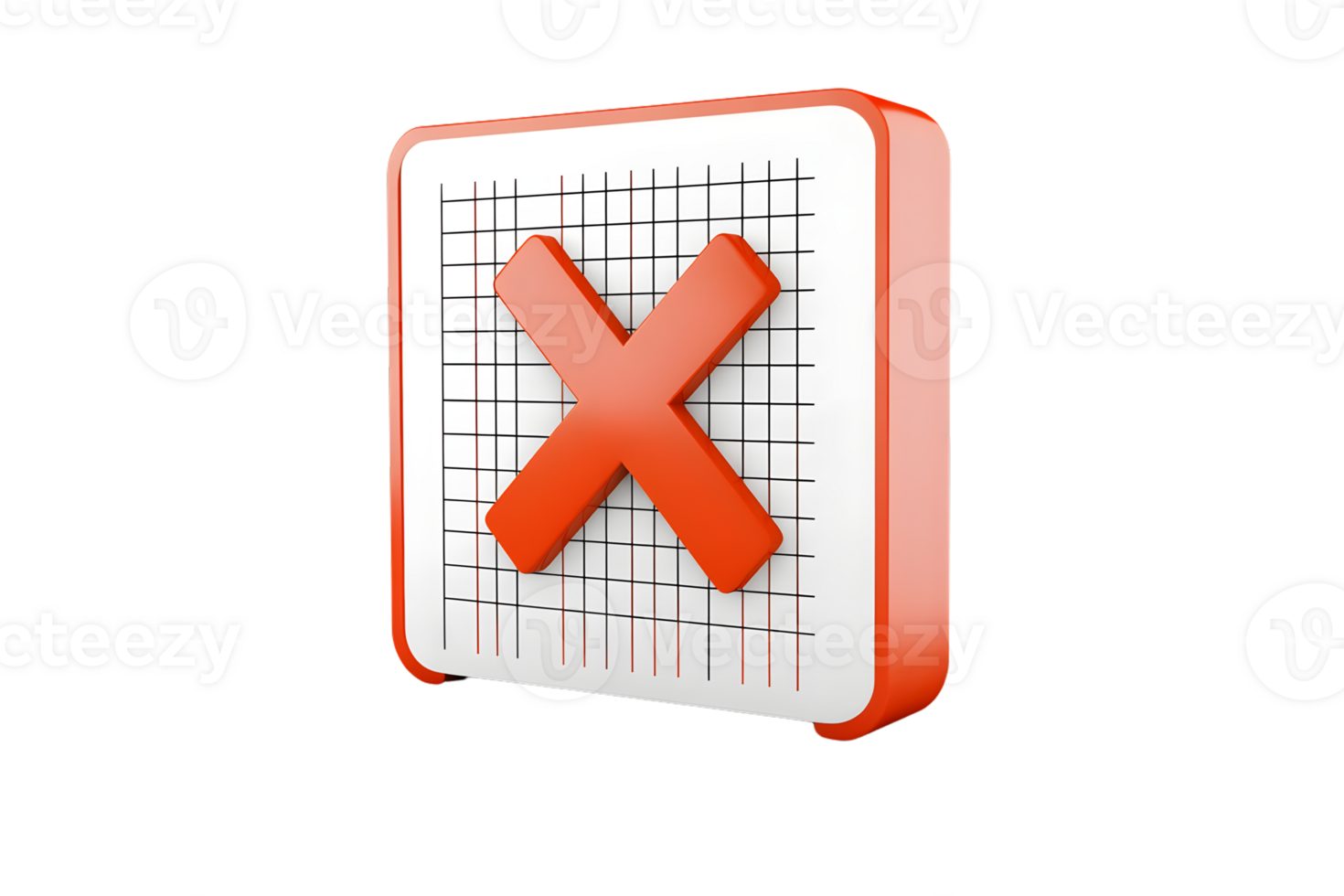 Error Icon with Red X on Grid Background Warning Alert and Notification Symbol for Digital I png