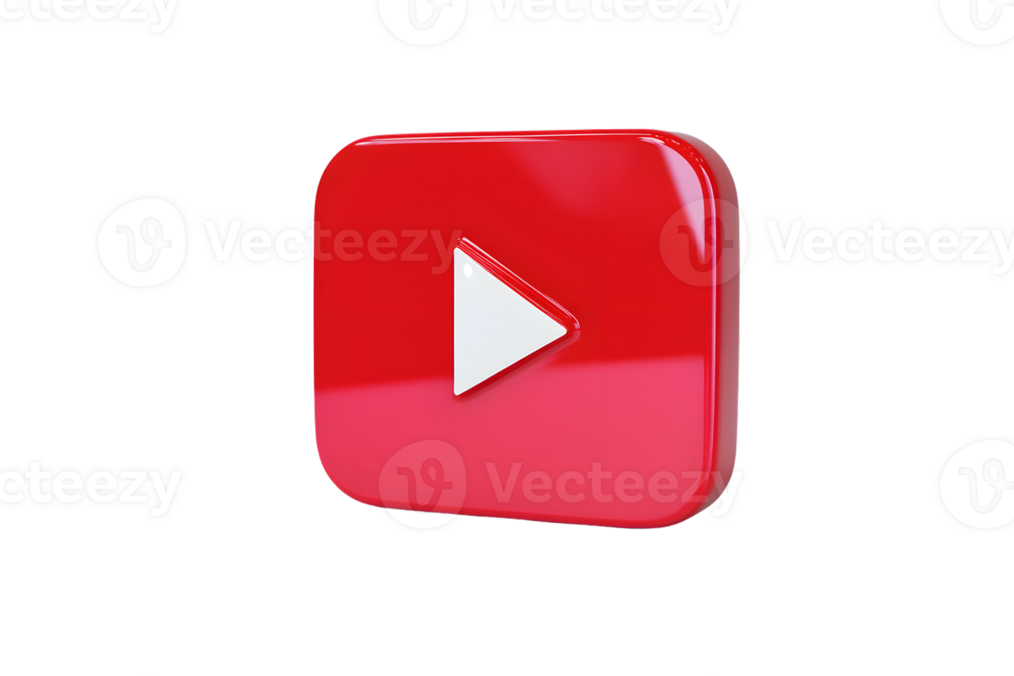 Red Media Player Icon with Play Button Digital Interface Symbol Modern Design for Apps and We png