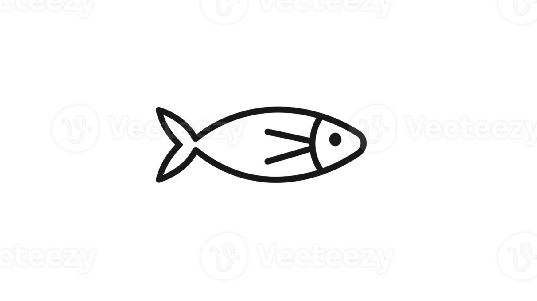Minimalist Fish Icon on Dark Background Simple Clean Design for Web Print and Digital Media png