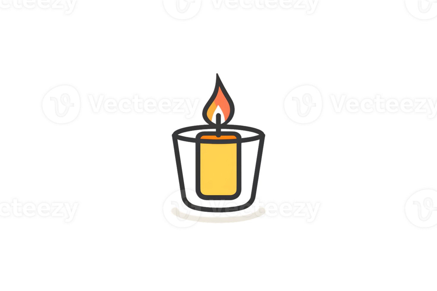 A lit candle in a glass holder glowing warmly with a flickering flame perfect for relaxation png