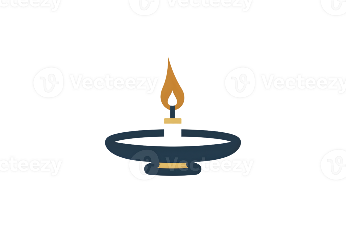 Burning Candle in a Dish Simple Minimalist Design Spiritual Icon Flame Light Hope Symbol png
