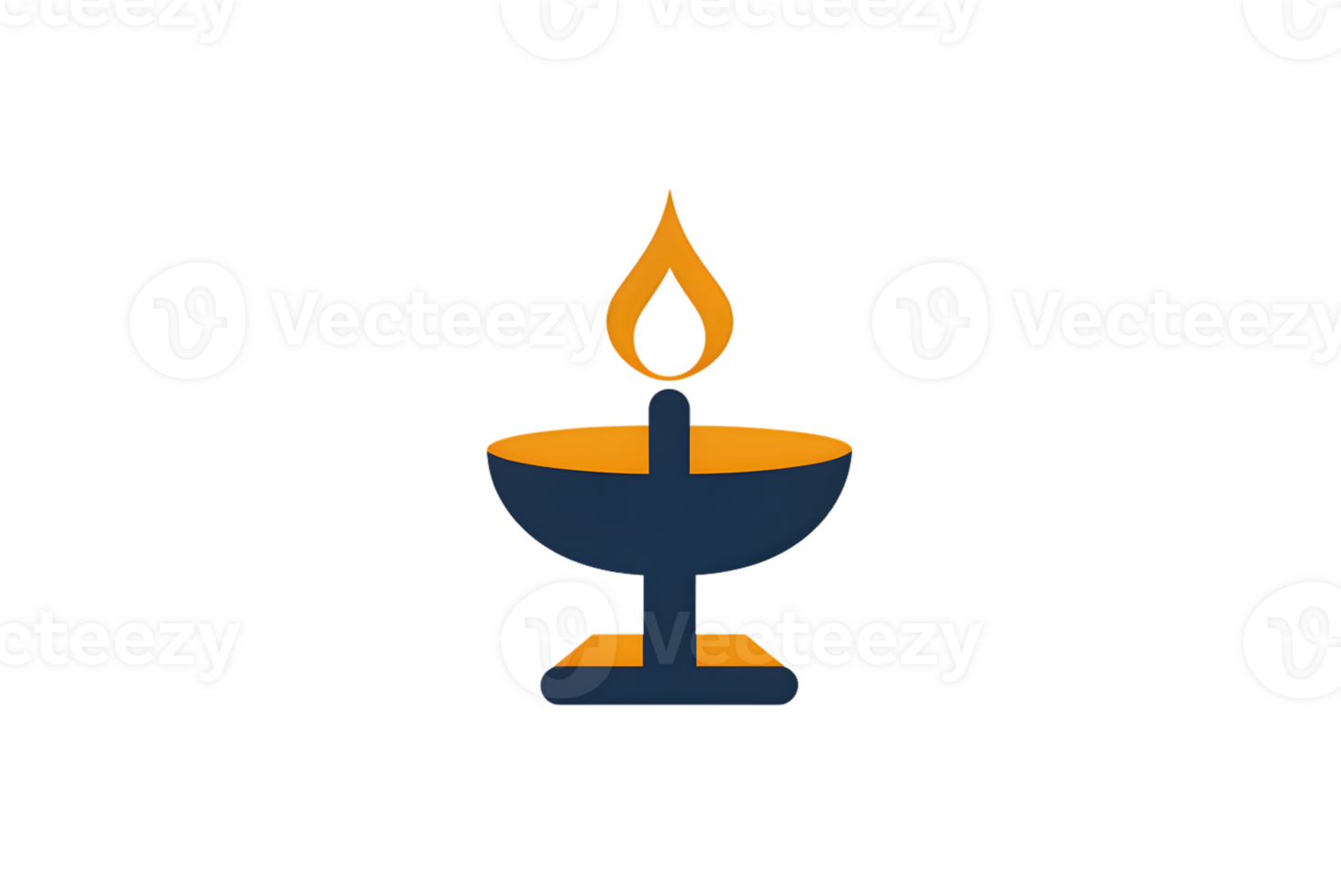 Illuminated Oil Lamp Icon A Simple Modern Design for Spiritual and Religious Themes png