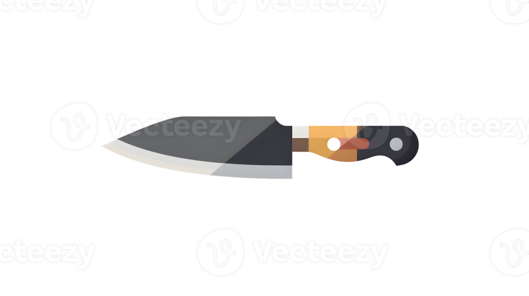 A sleek kitchen knife with a colorful handle ideal for culinary enthusiasts and cooking demons png