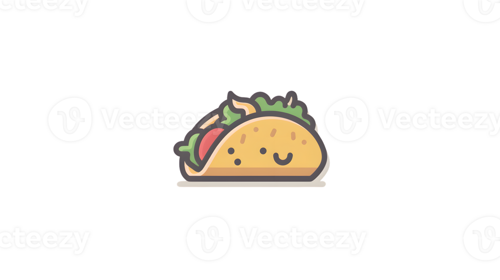A cheerful taco with a smiling face perfect for food illustrations and fun designs png