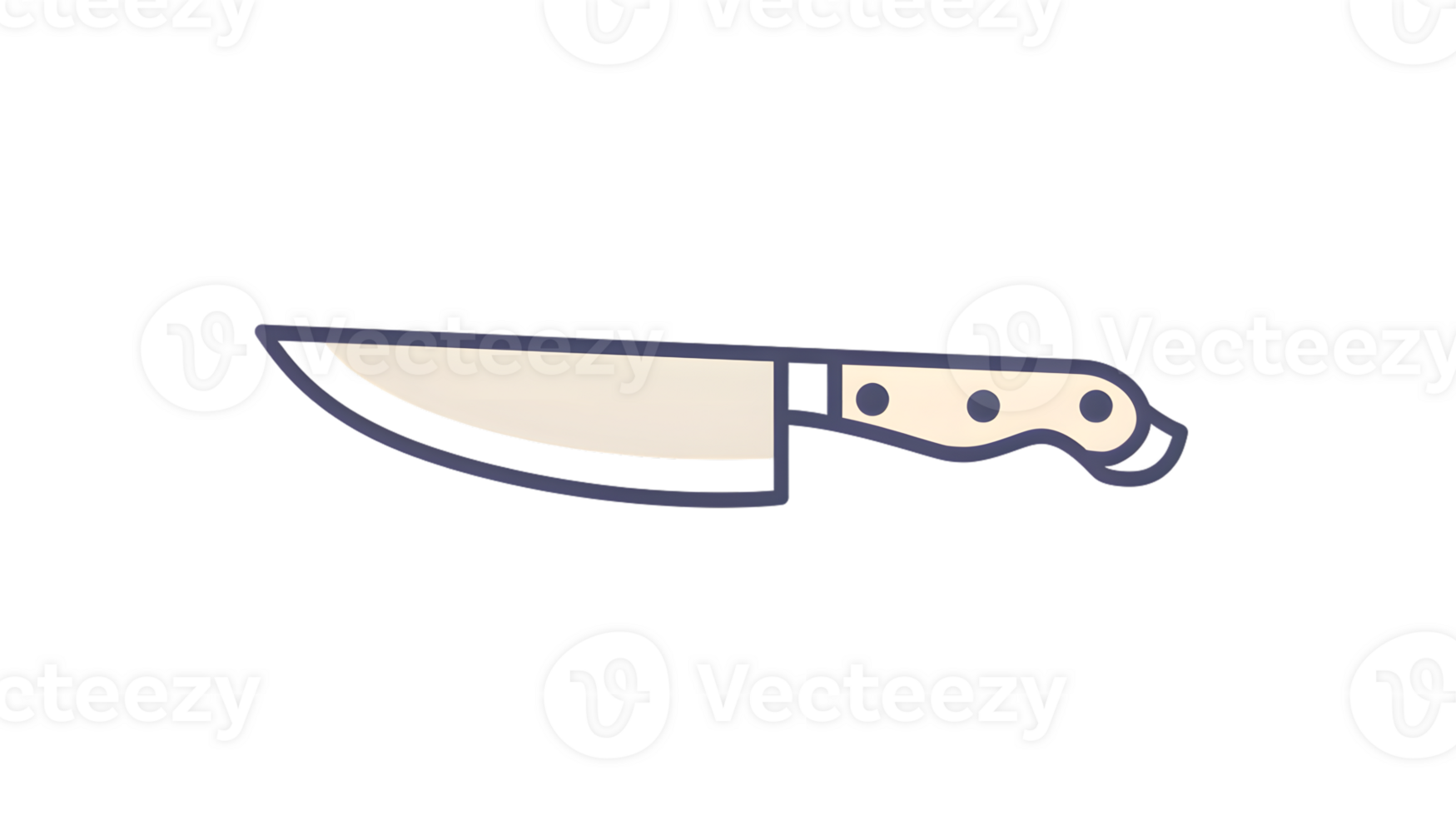 Illustration of a Sharp Knife with Detailed Handle and Blade Ideal for Cooking Food Preparati png