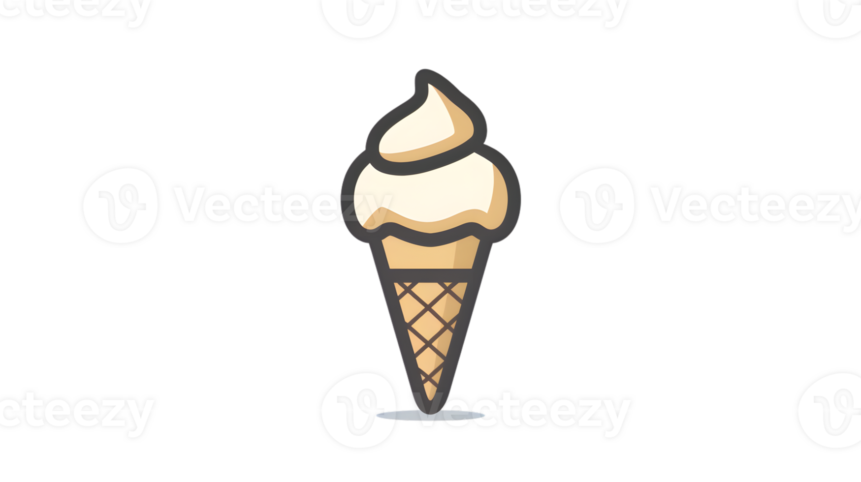 A delicious ice cream cone with creamy swirls perfect for summer treats and dessert designs png