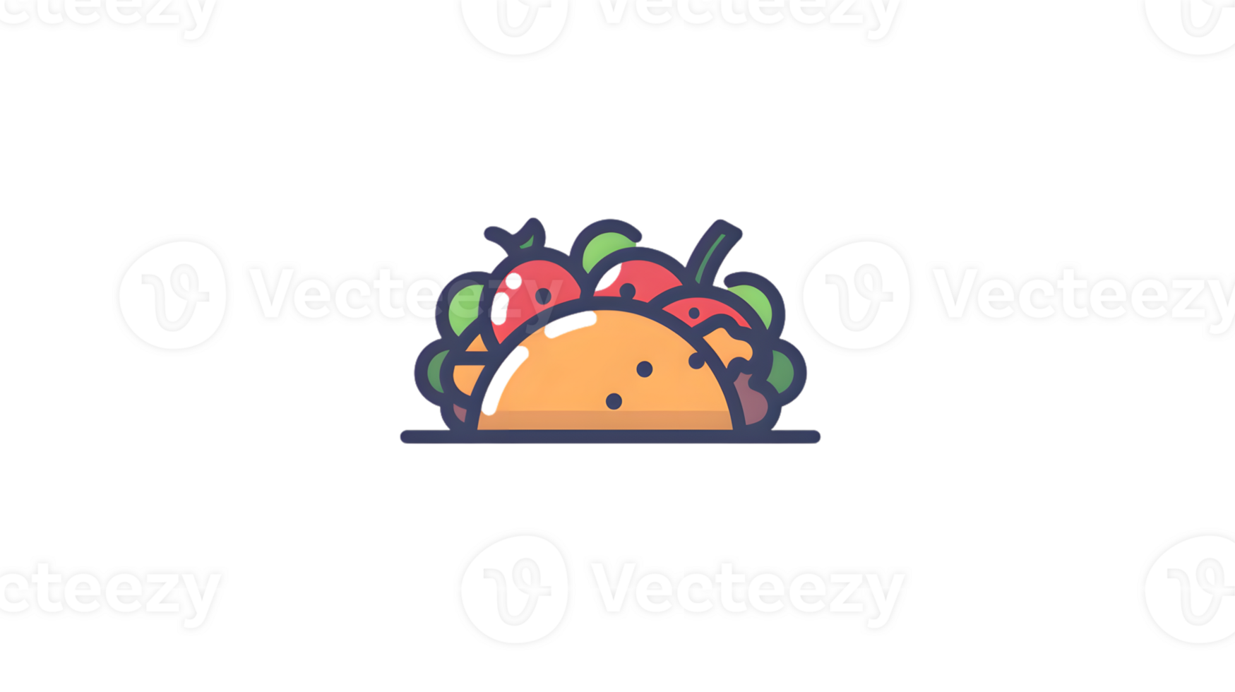 Illustrative taco with vibrant toppings perfect for food and culinary designs png