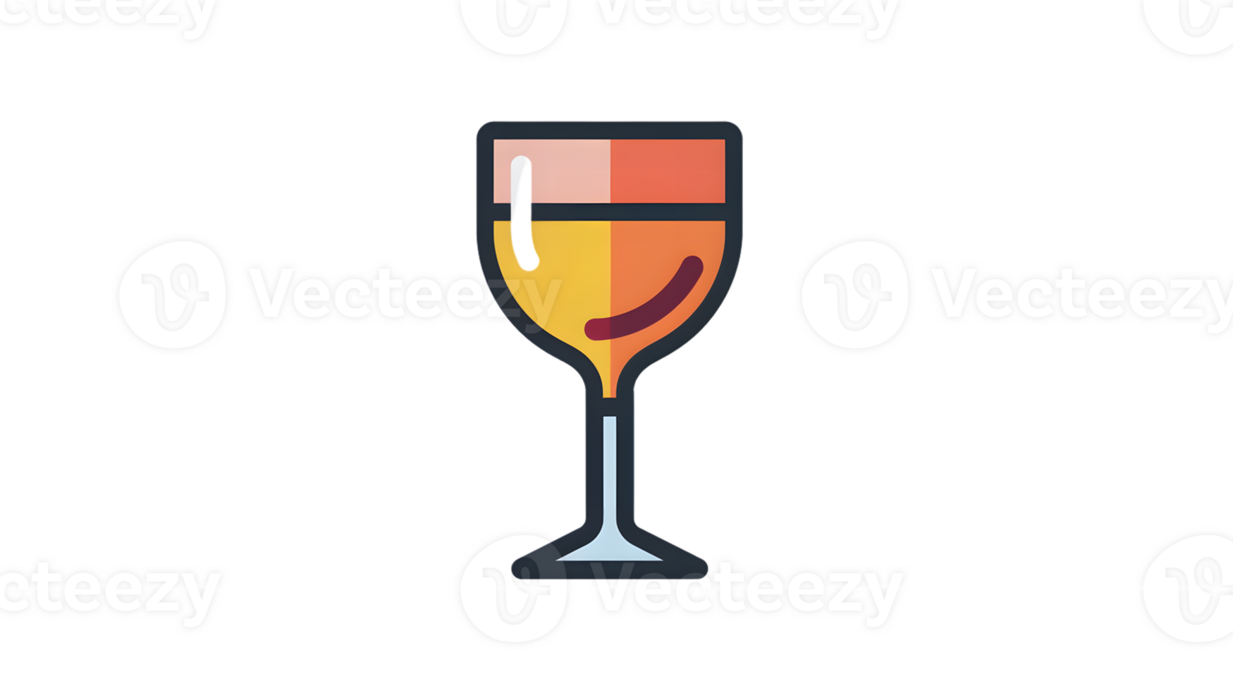 Stylized Wine Glass with Colorful Layers and Unique Elements for Creative Designs png