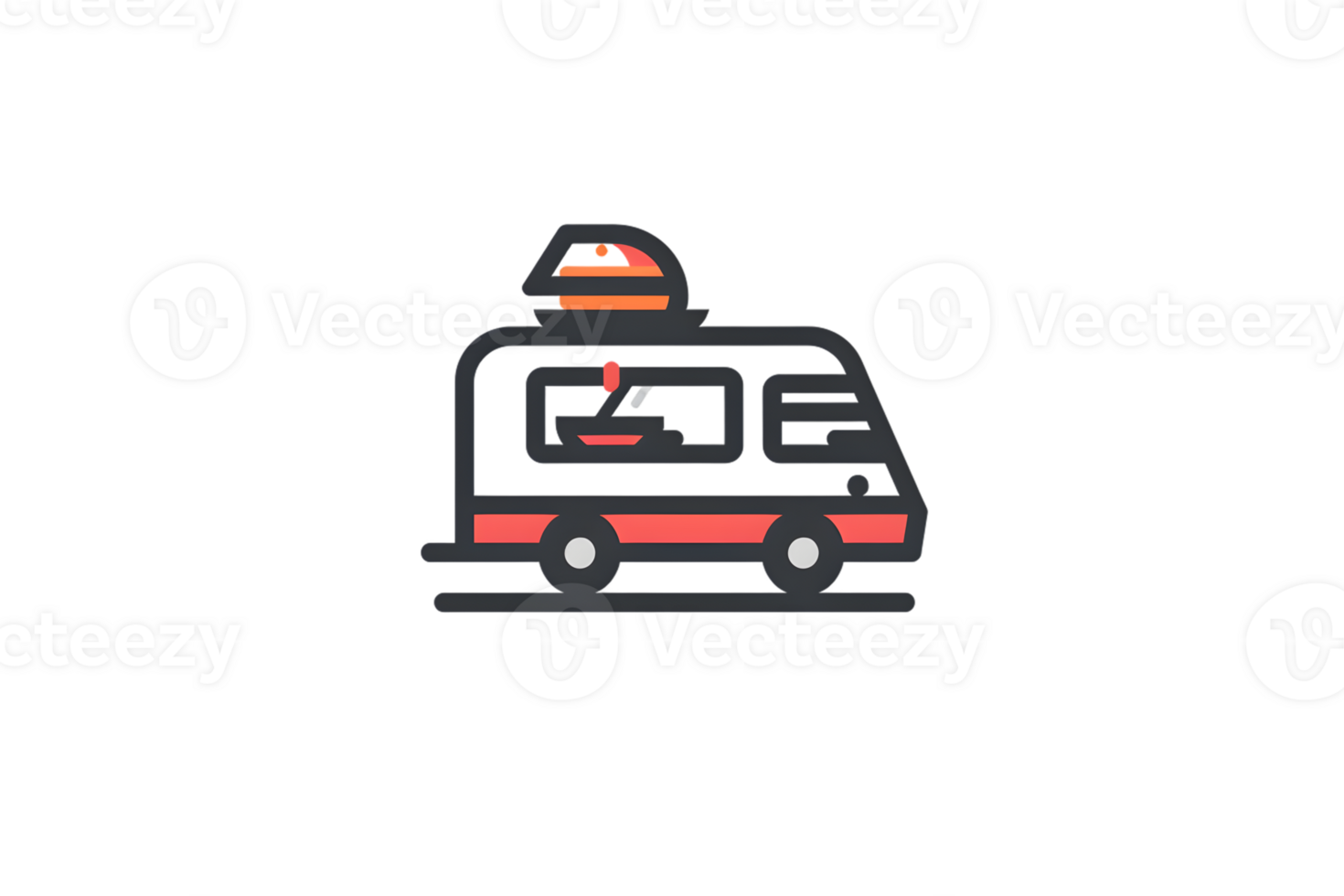 Emergency Vehicle Icon with Flashing Lights and Siren Design for Safety and Security Graphics png