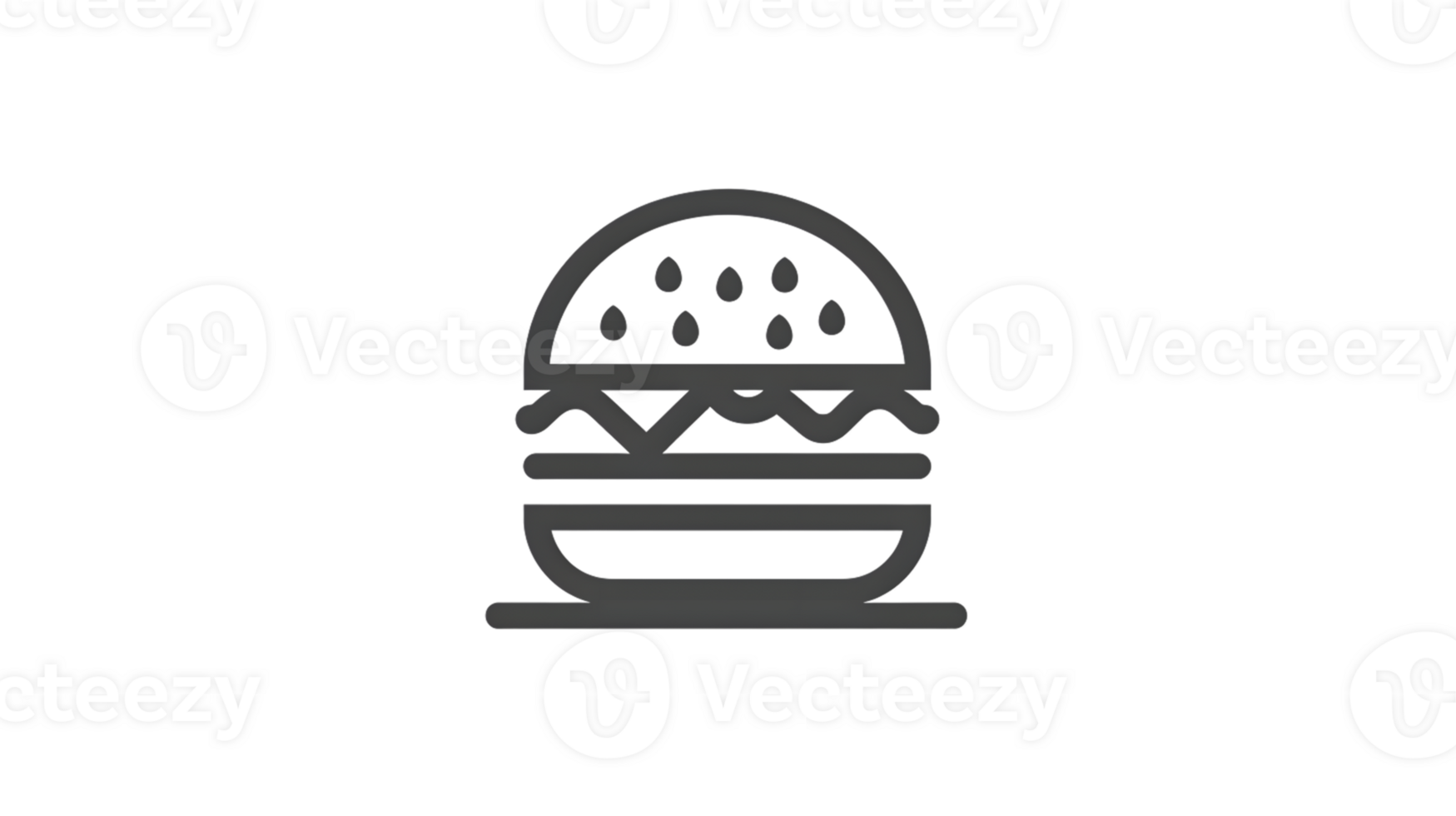 Iconic Fast Food Delight A Simplified Burger Illustration for Menus Websites and Marketing M png