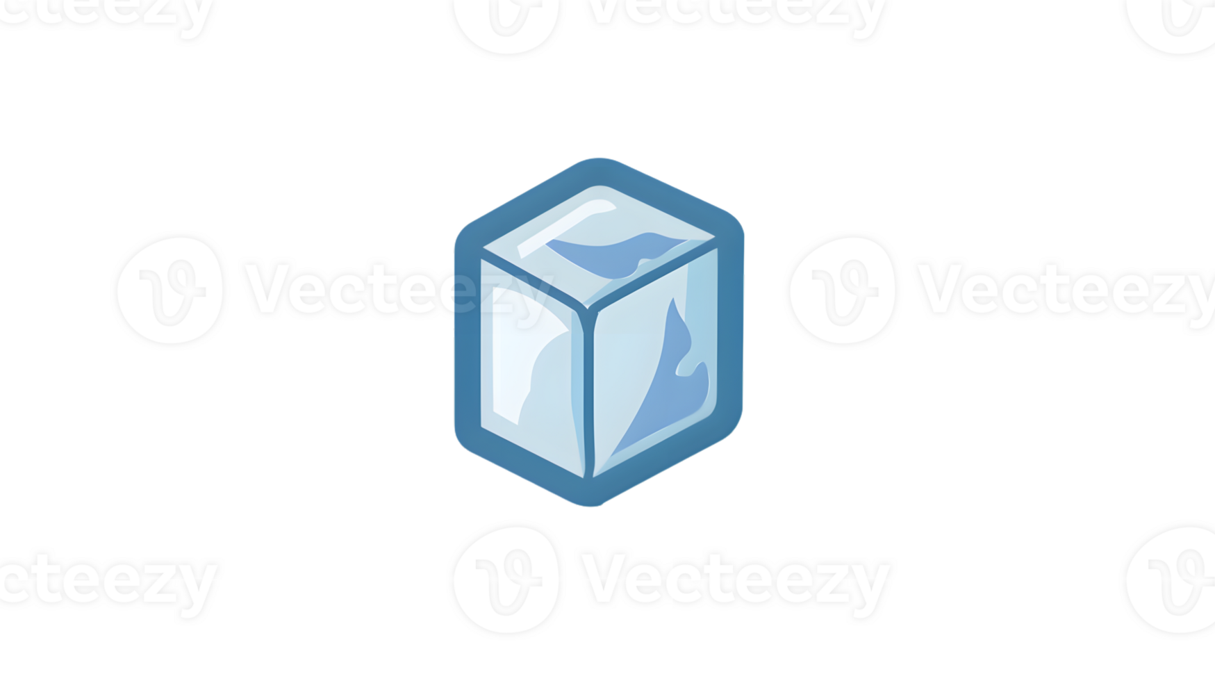 A translucent blue cube with icy textures ideal for cold themes and winter designs png