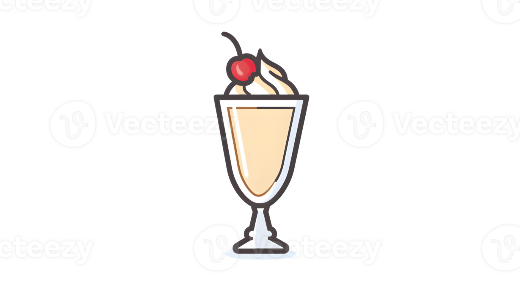 A creamy dessert in a glass topped with whipped cream and a cherry perfect for culinary and be png